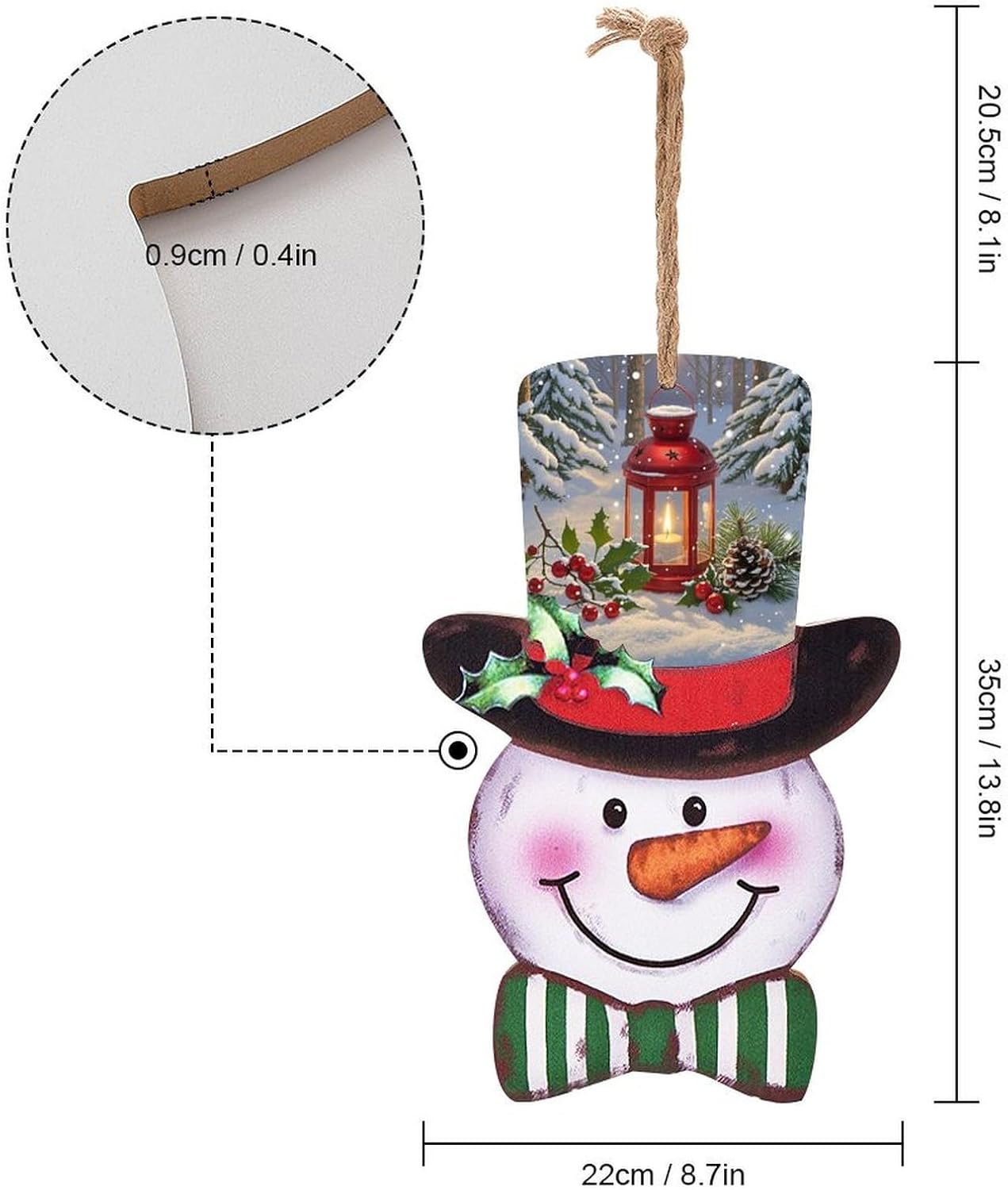 Snowman Wooden Christmas Sign Holiday Decor
