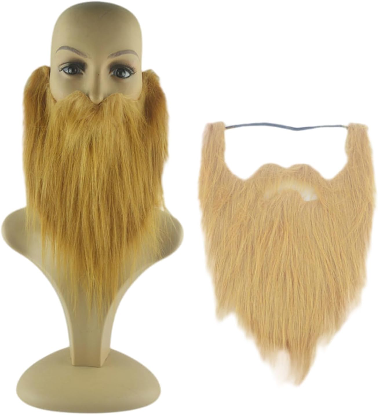 BOGEEL Halloween Fake Beard with Adjustable Elastic Rope and Cloth