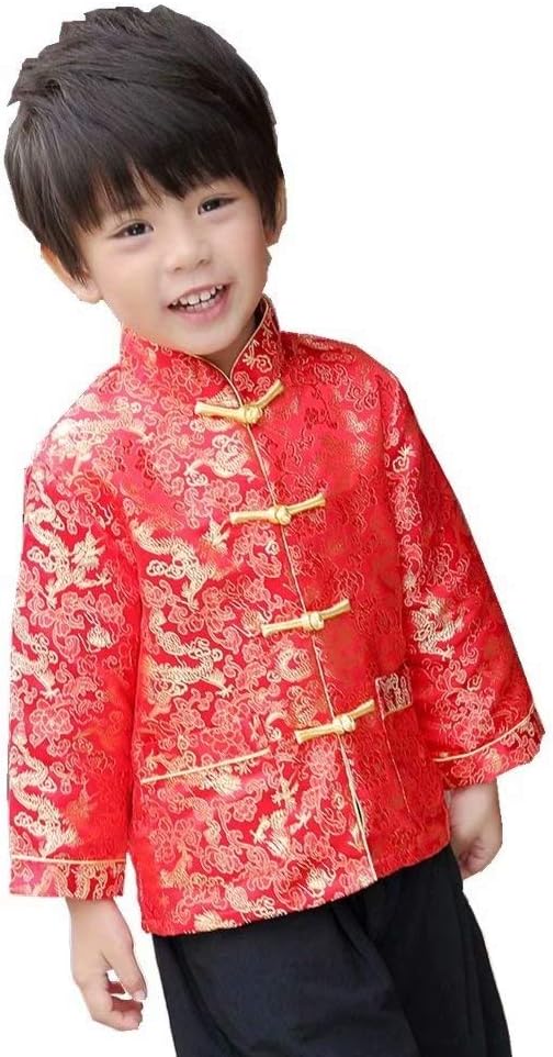 Little Boys Dragon Tang Coat Long Sleeve Boy Jacket