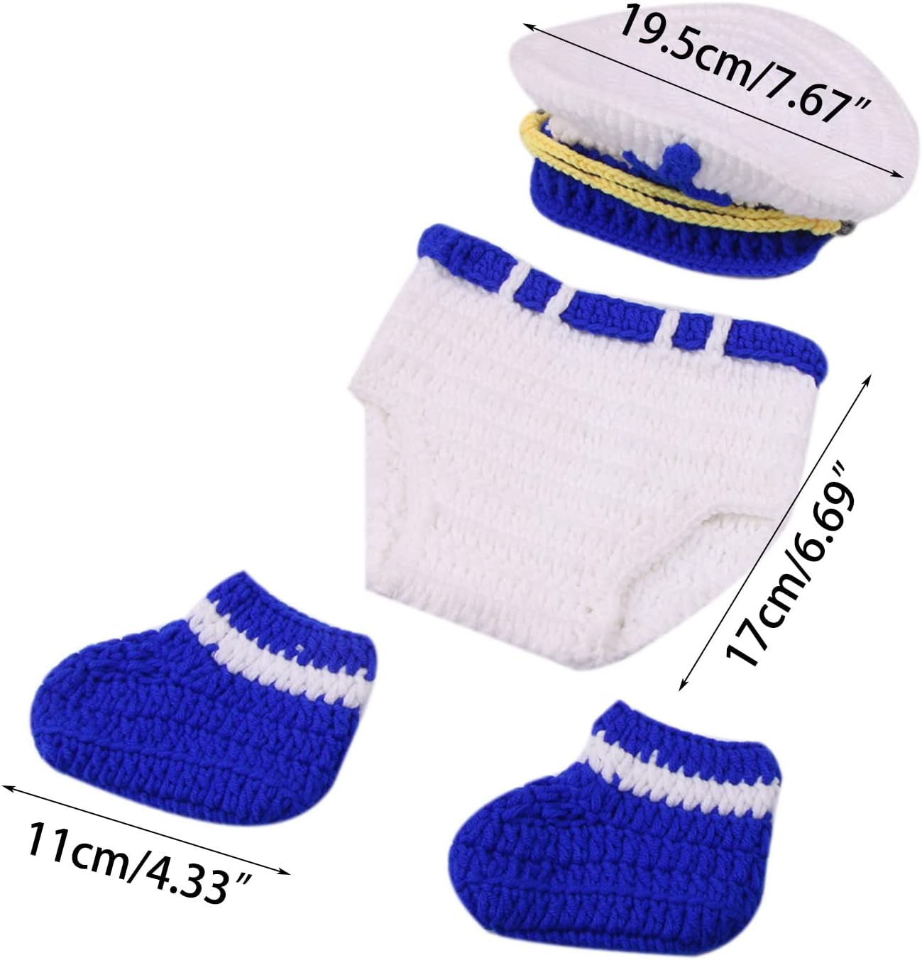 BIBABLYKE Newborn Police Costume Set for Baby Girl or Boy
