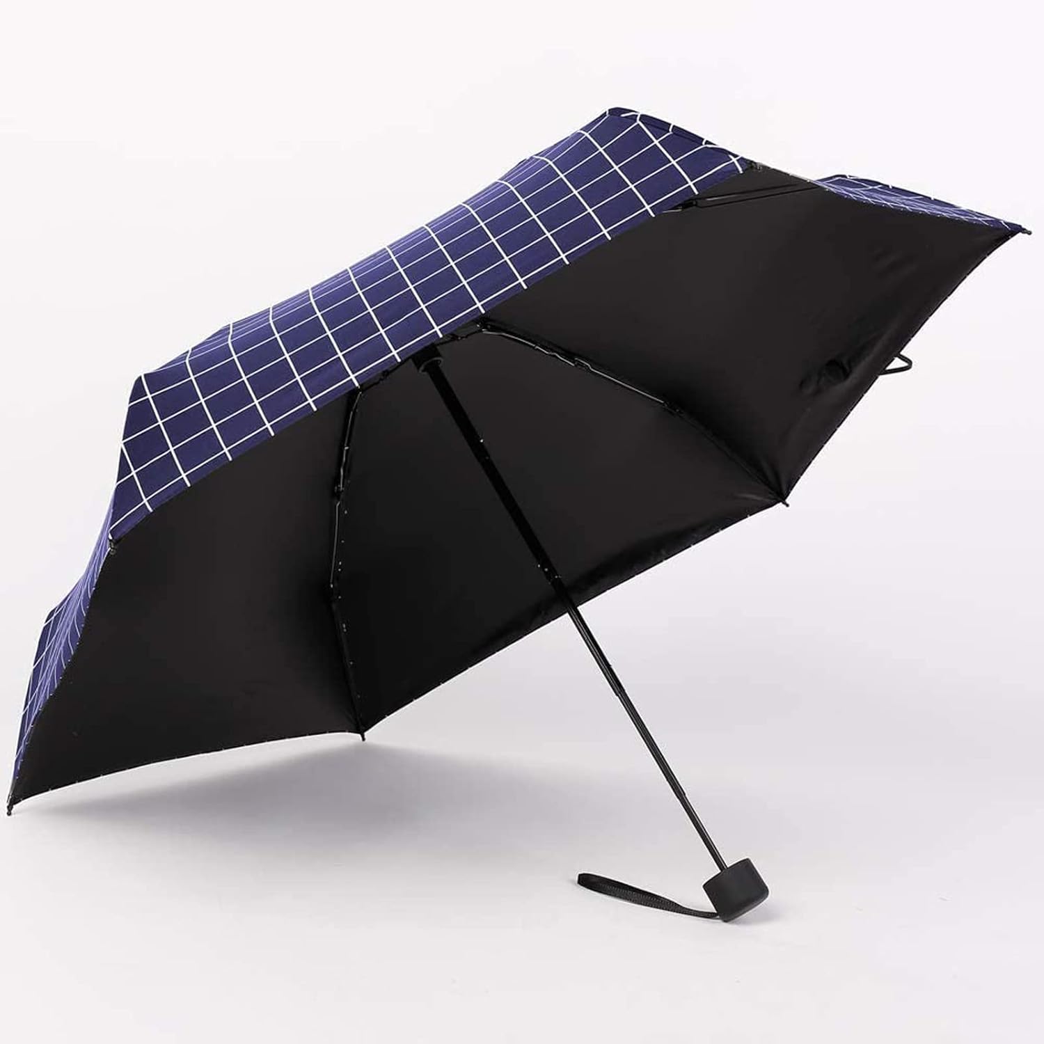 GAOYAING Compact Travel Umbrella 2 PACKS - 34 Inches Blue Plaid