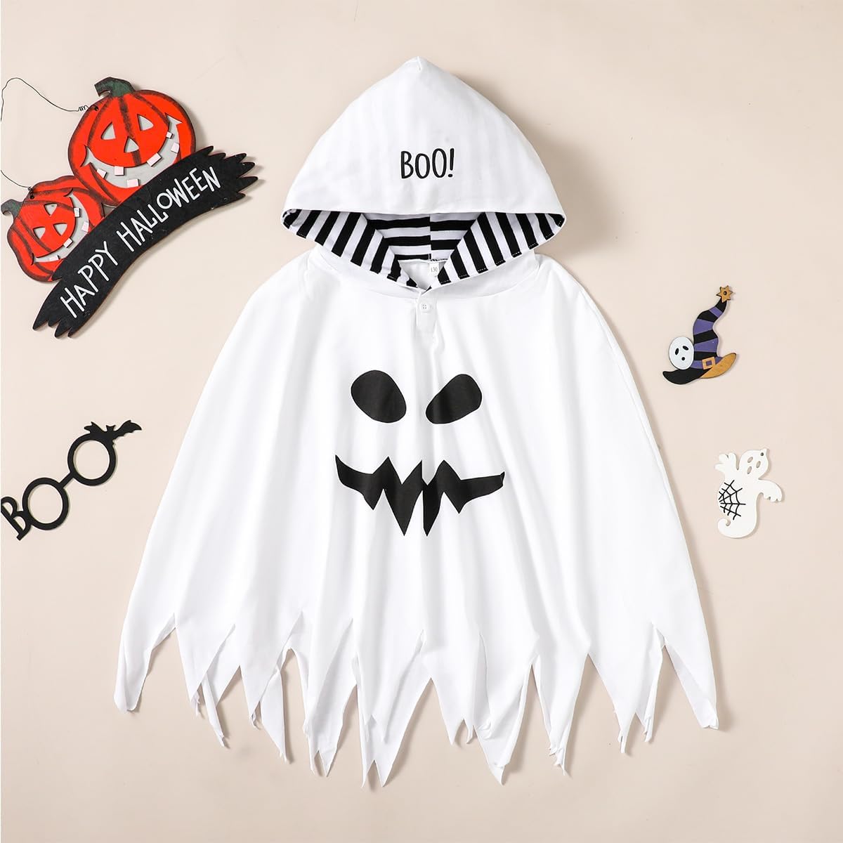 Baby Boy Halloween Ghost Cloak Cape Poncho