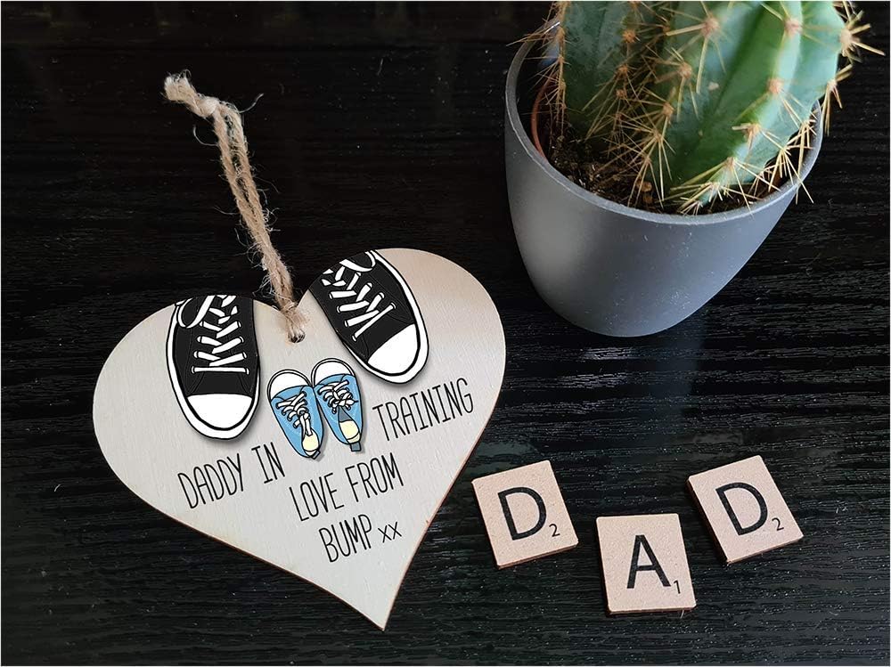 Handmade Wooden Heart Plaque for Dad to Be Gift