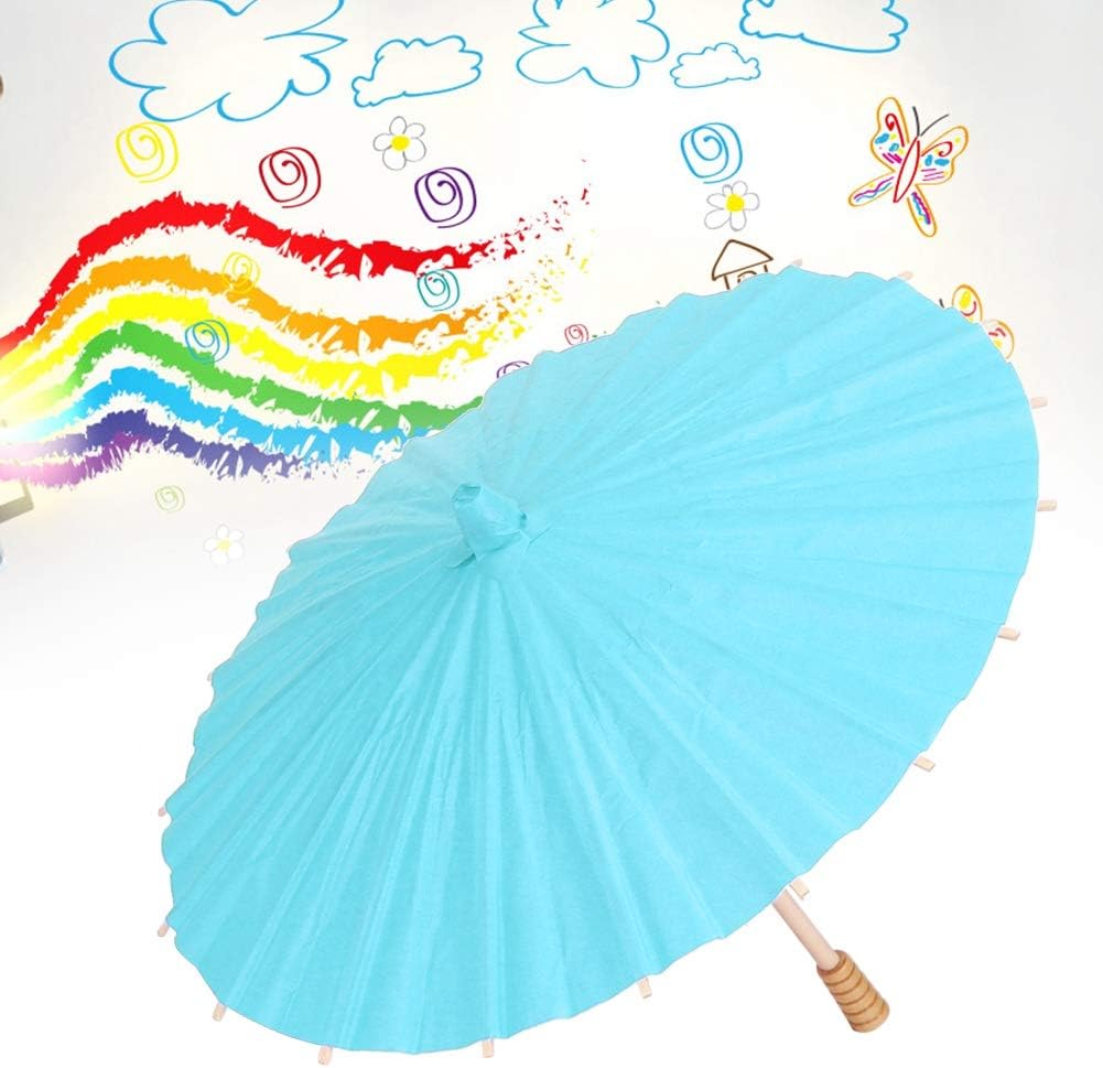 118 Inch Blue Handmade Oiled Paper Umbrella