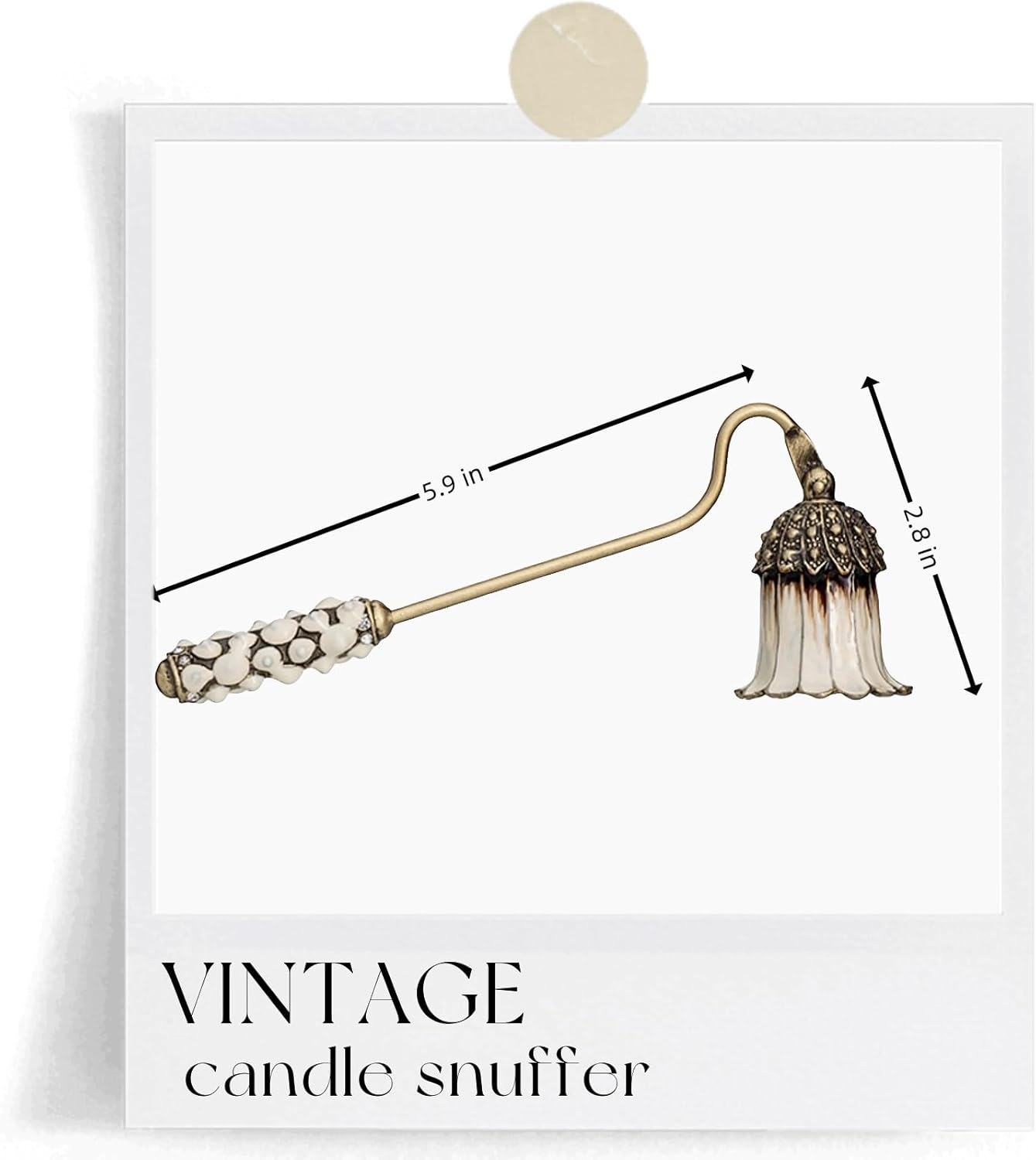 Elynovaa White Candle Snuffer with Long Handle