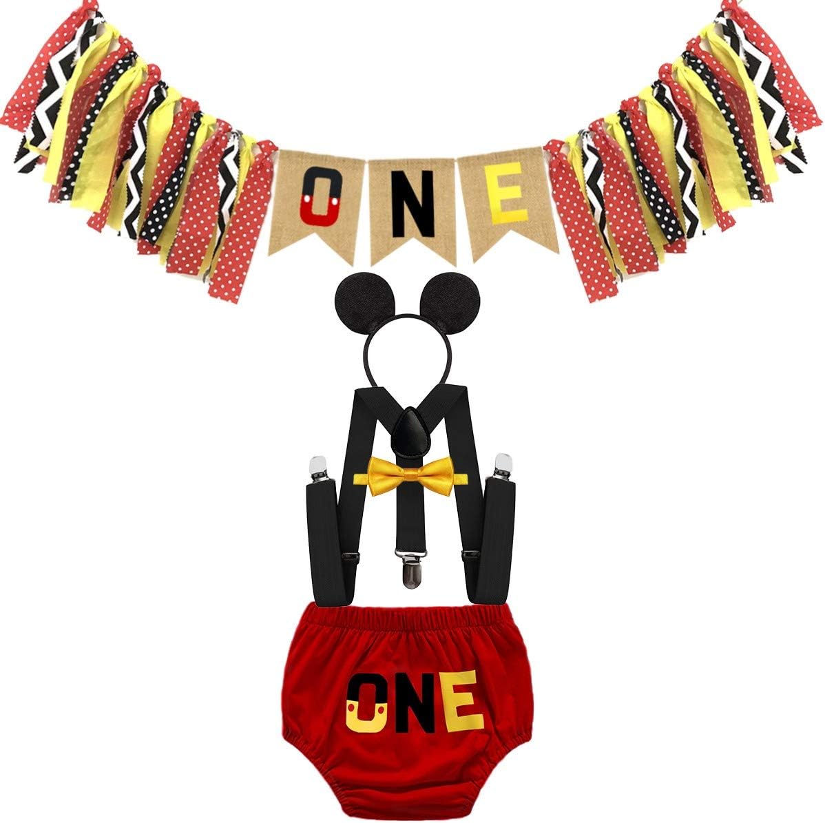 HIHCBF First Birthday Party Outfit 5PCS Baby Costume Set
