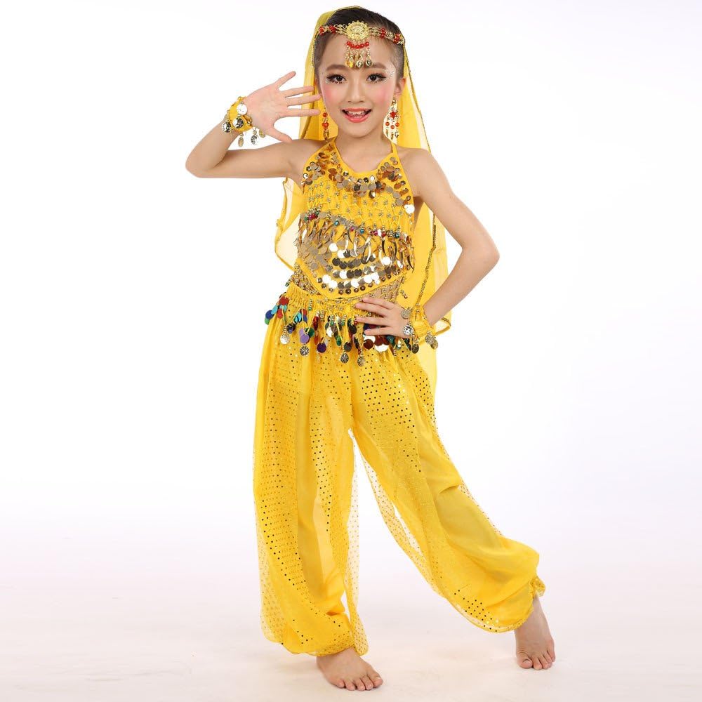 Girls Dance Outfit Handmade Chiffon Top and Pants Halloween Costume