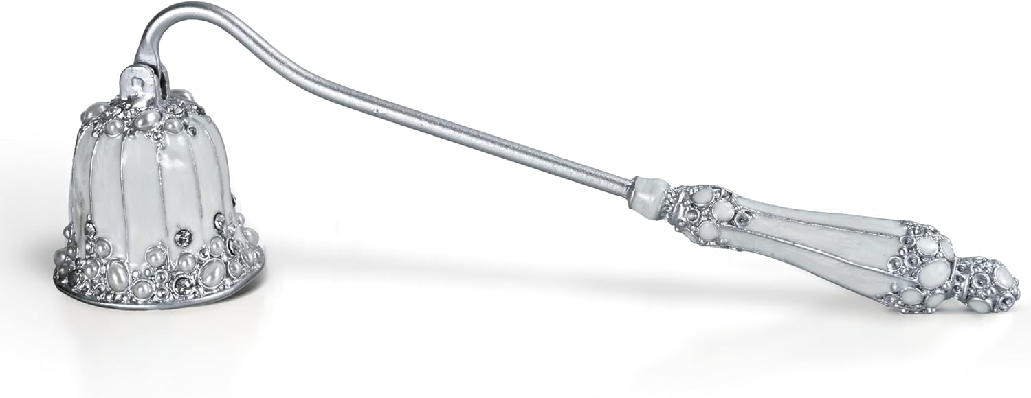 Elegant Silver Candle Snuffer with Pearl Inlay 1