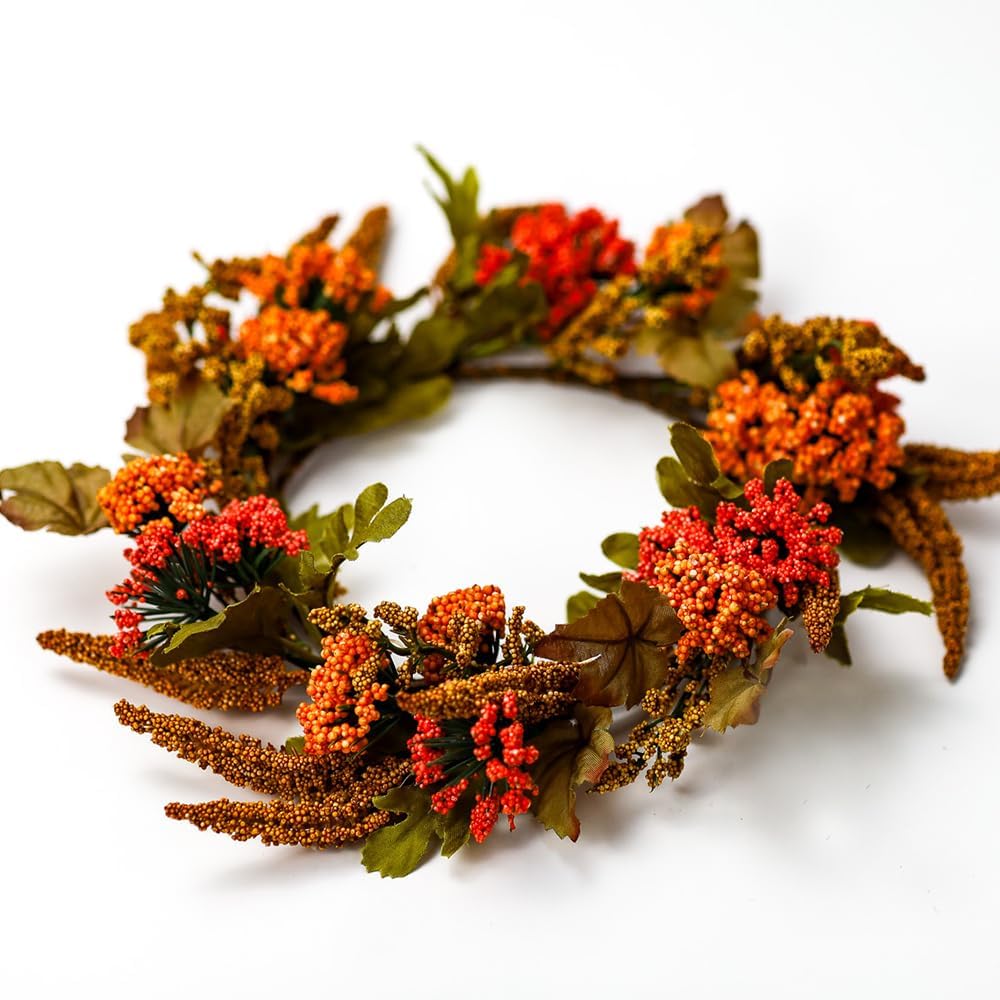 A Cheerful Giver Candlestick Holder Brown Amaranthus Foliage Design