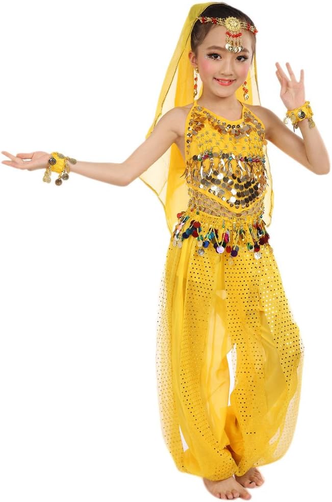 Girls Dance Outfit Handmade Chiffon Top and Pants Halloween Costume