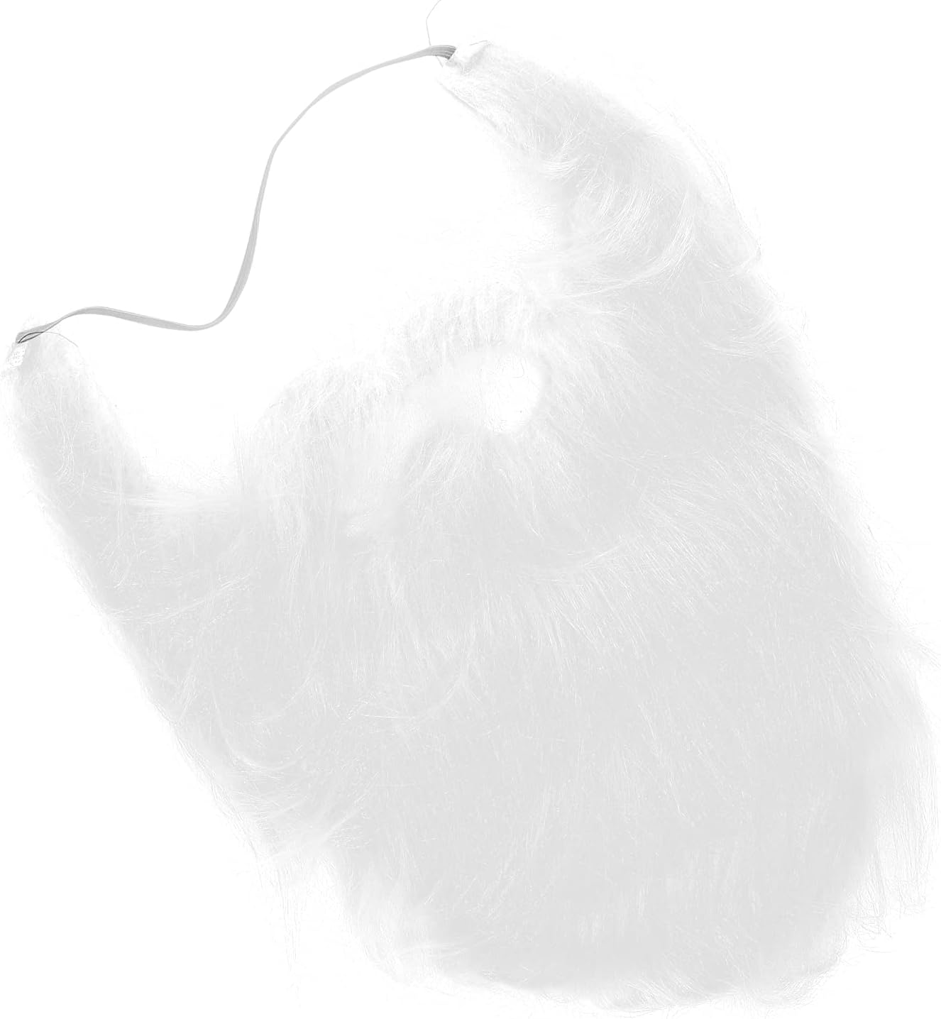 White Plush Fake Beard with Elastic Band for Costume