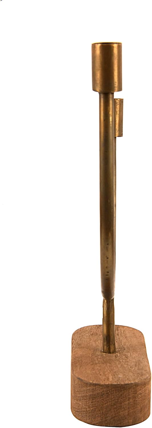 Main Mesa Asymmetrical Wood and Metal Candle Holder