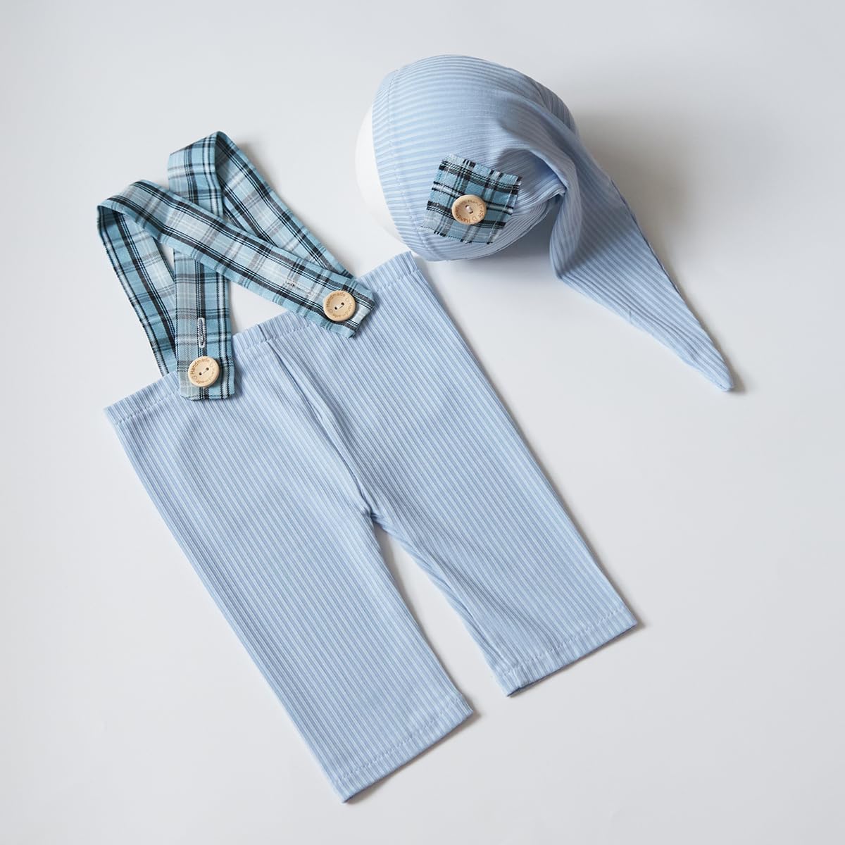 Zeroest Newborn Boy Photo Outfit with Suspenders and Hat