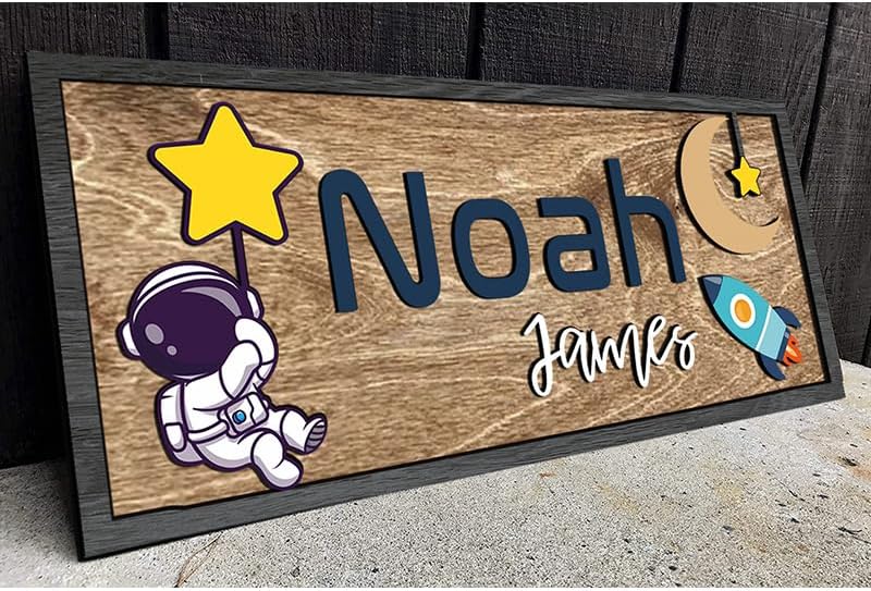 Custom Baby Name Sign with 3D Wood Cut Out
