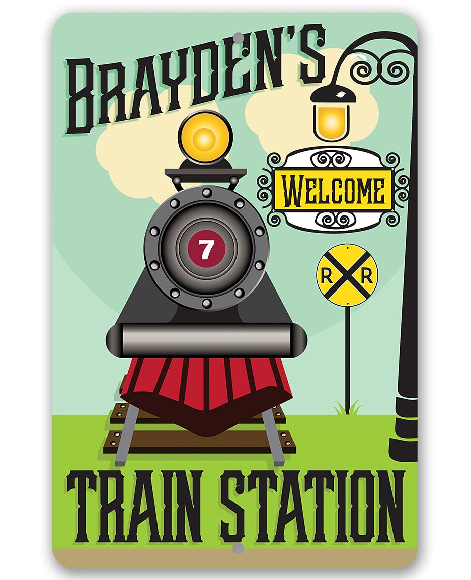 Personalized Train Station Sign - Custom Baby Shower Gift