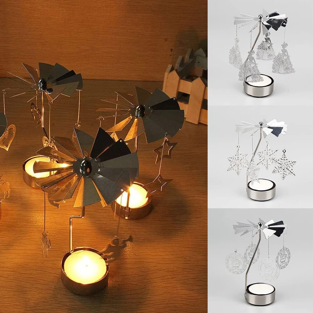 Eforcase Spinning Tea Light Holder for Romantic Decor
