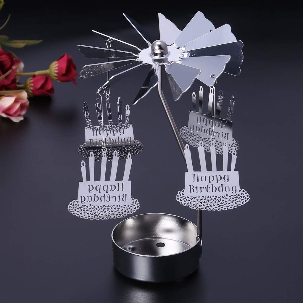 SOFEA Tea Light Candle Holder Snowman Spinning Carousel 1