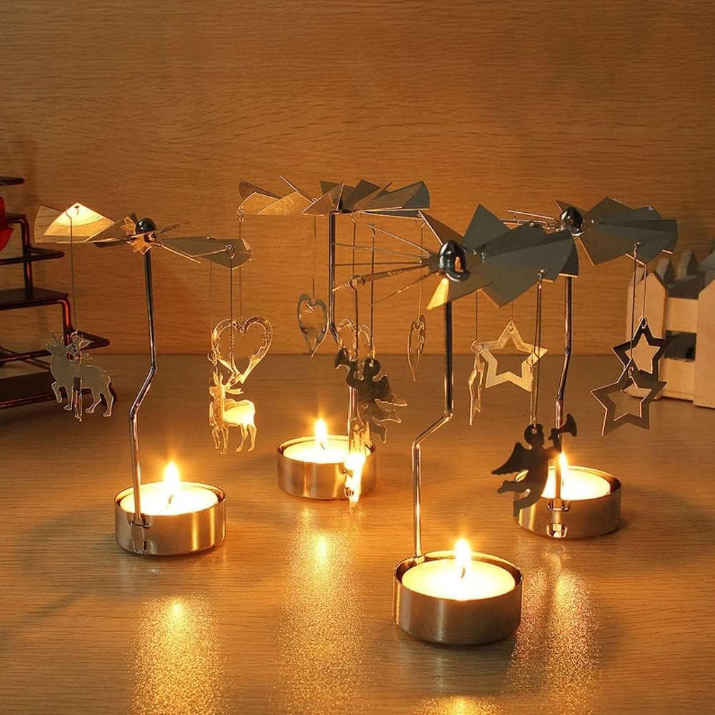 Surakey Gold Spinning Tea Light Candle Holder