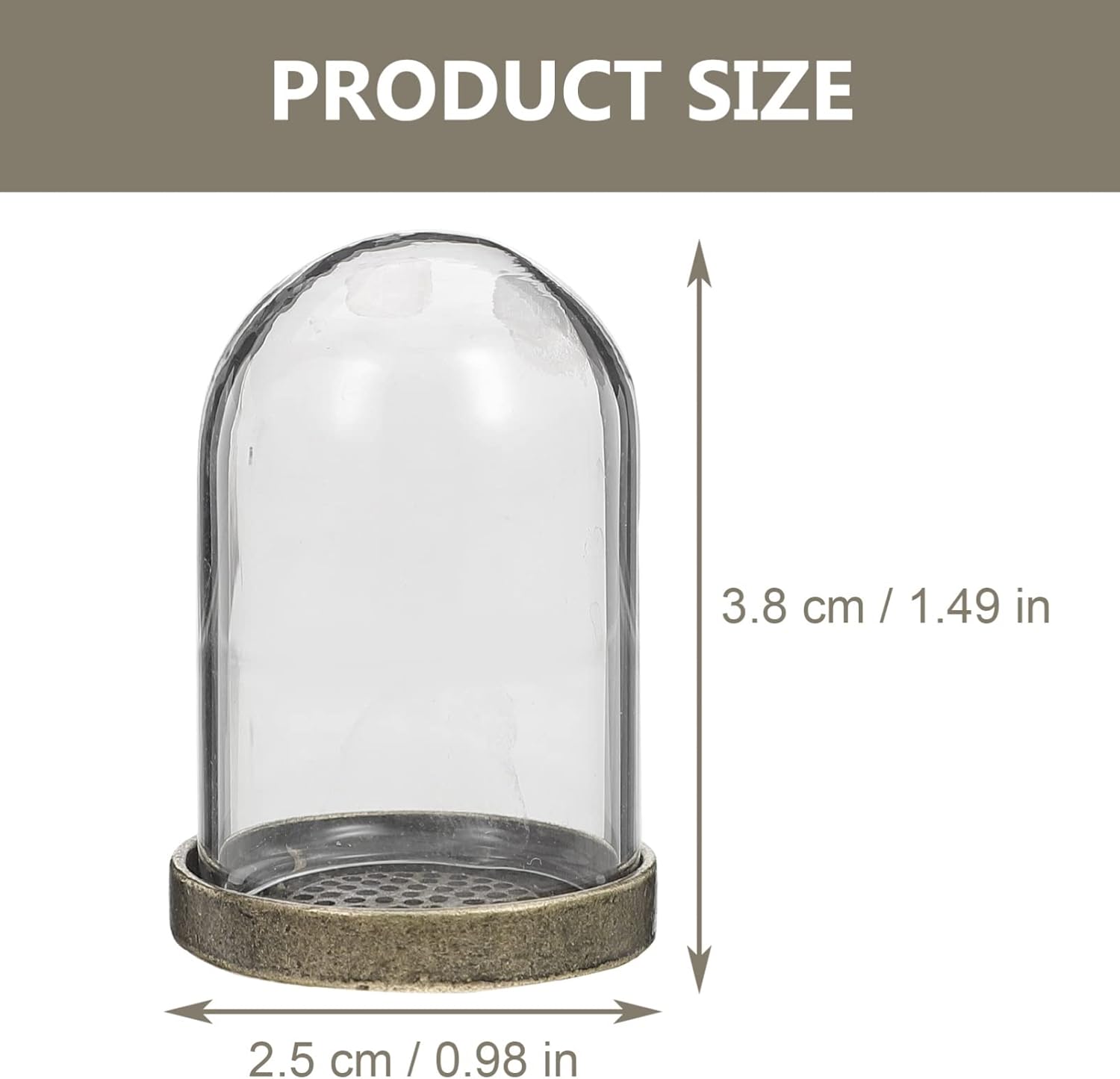 ARTIBETTER 5-Piece Clear Glass Dome Cloche with Brass Base 1