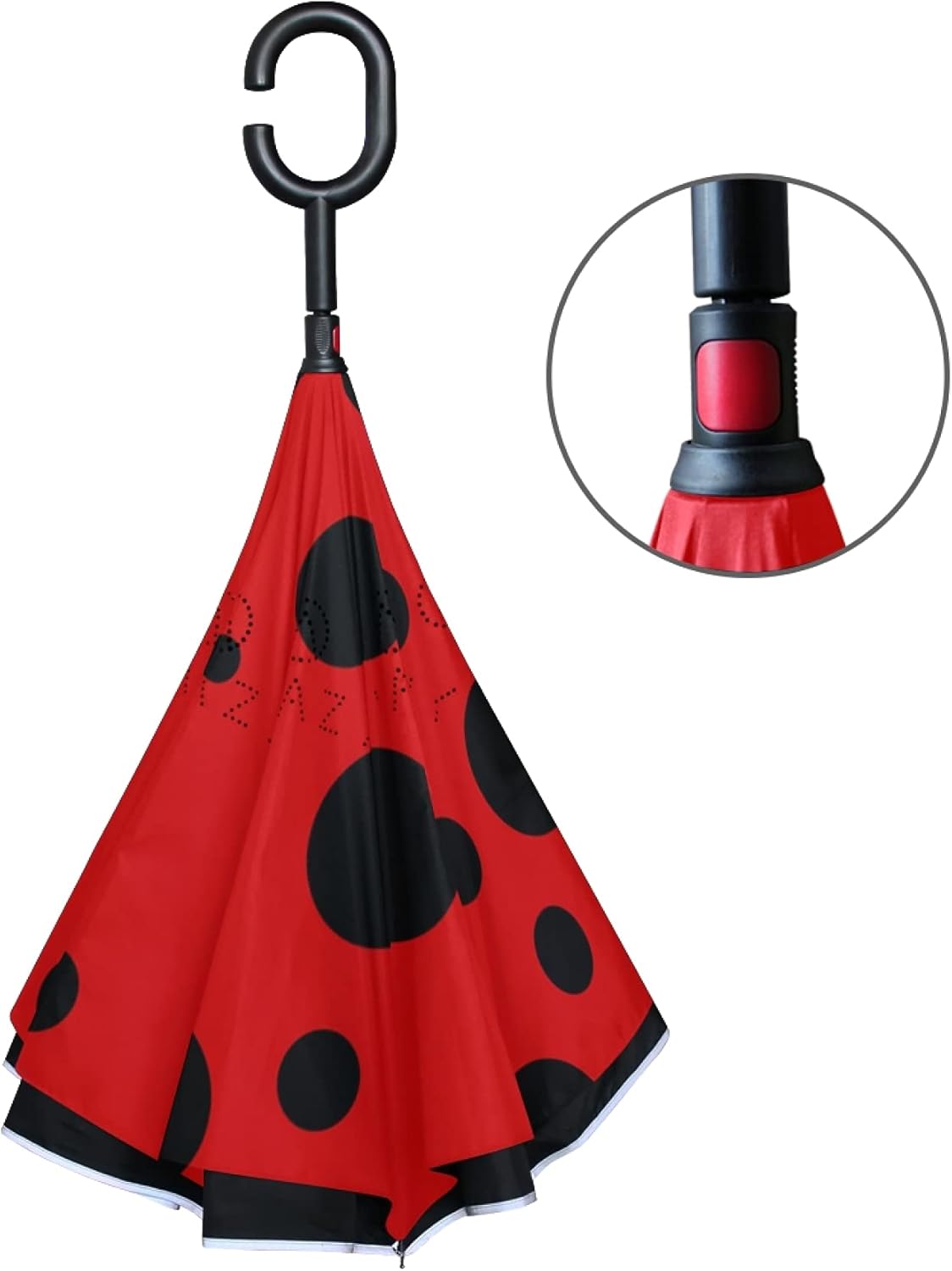 MRMIAN ALAZA Lack Ladybug Polka Dot Red Umbrella 1