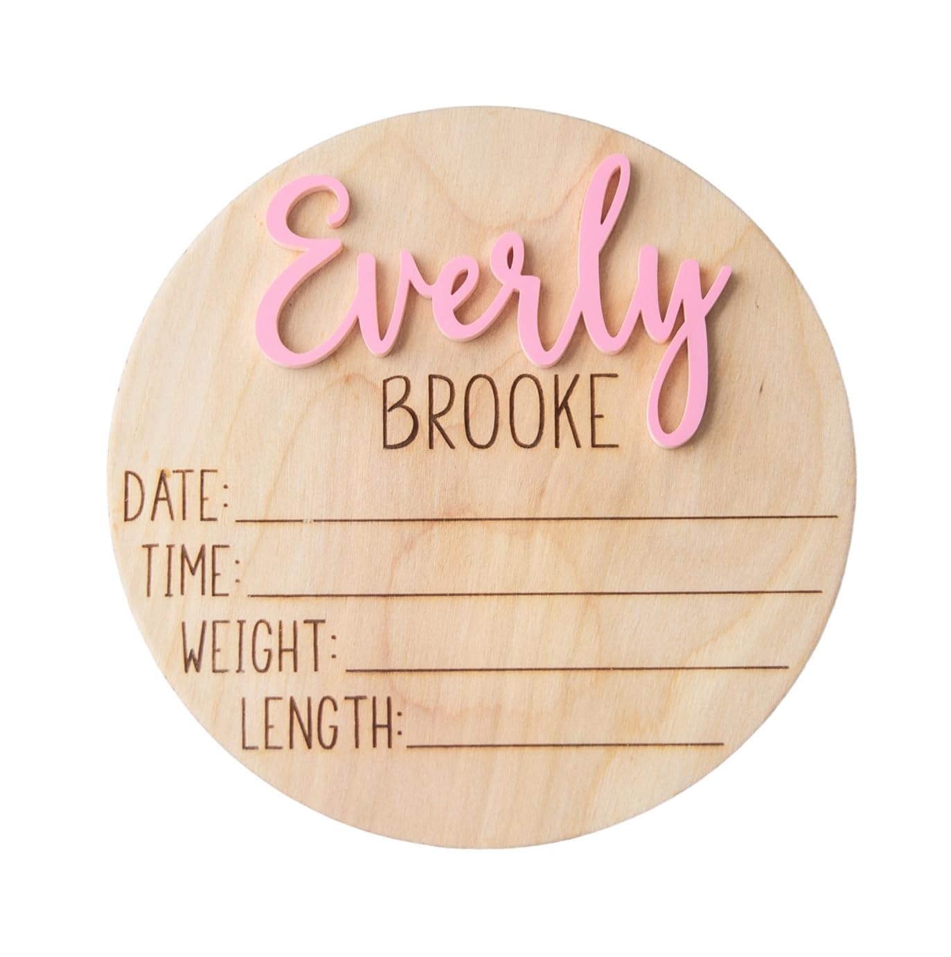 Personalized Newborn Announcement Sign - Double Sided Wooden Birth Sign