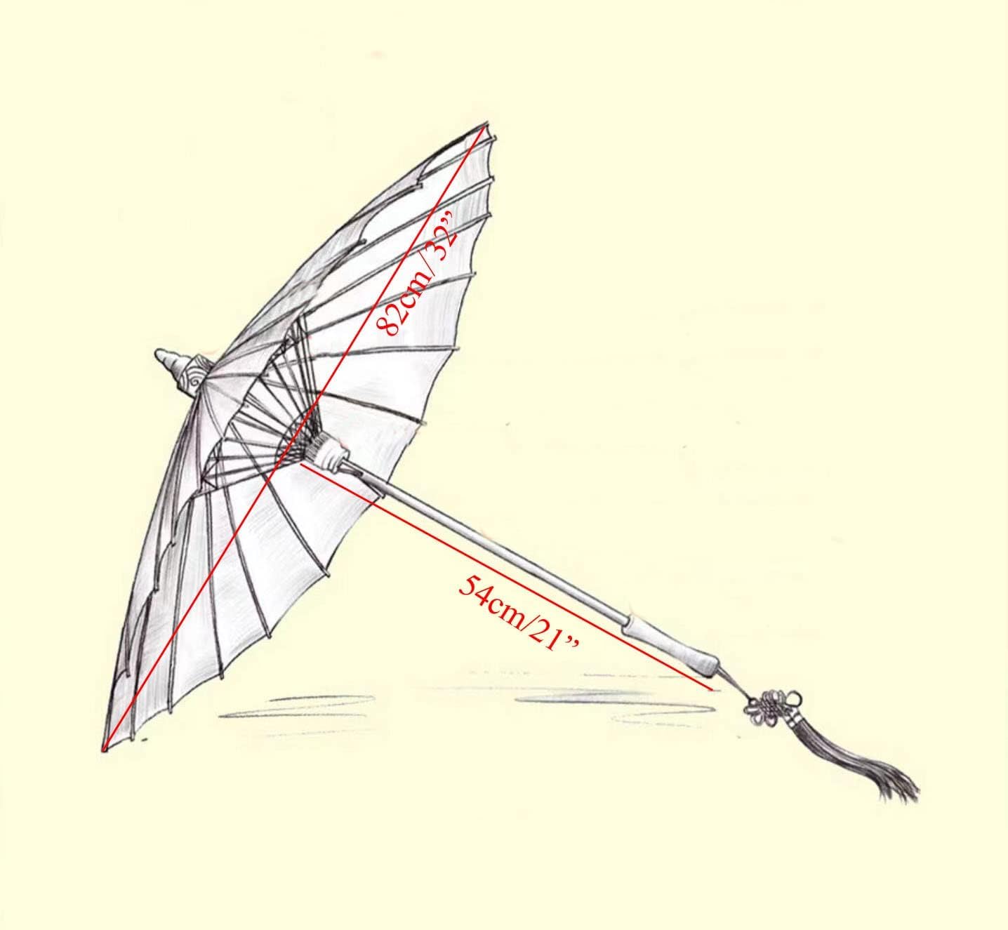 32 Bestage Handmade Oiled Silk Bamboo Umbrella