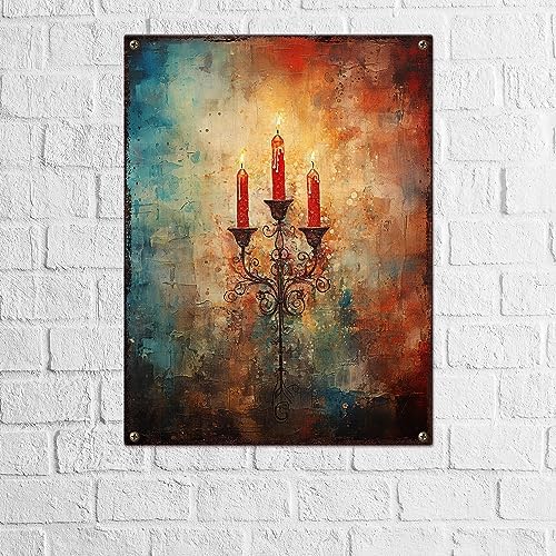 Gothic Candles Halloween Metal Sign 118x157 Inches 1