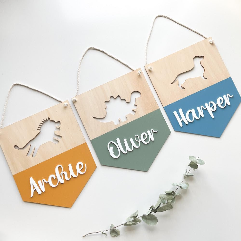 Personalized Dinosaur Name Plaque For Boys Girls Room Decor