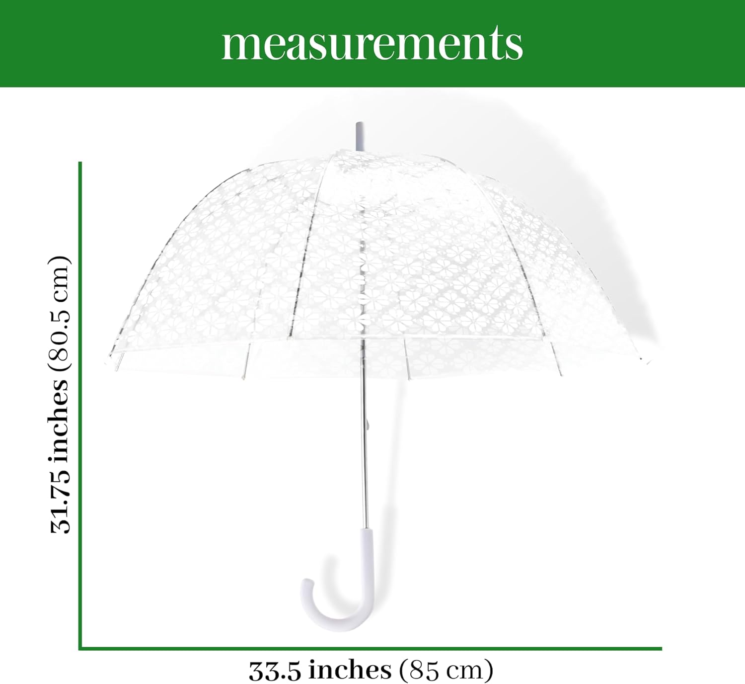 Kate Spade New York Clear Umbrella with White Spade Flower Design