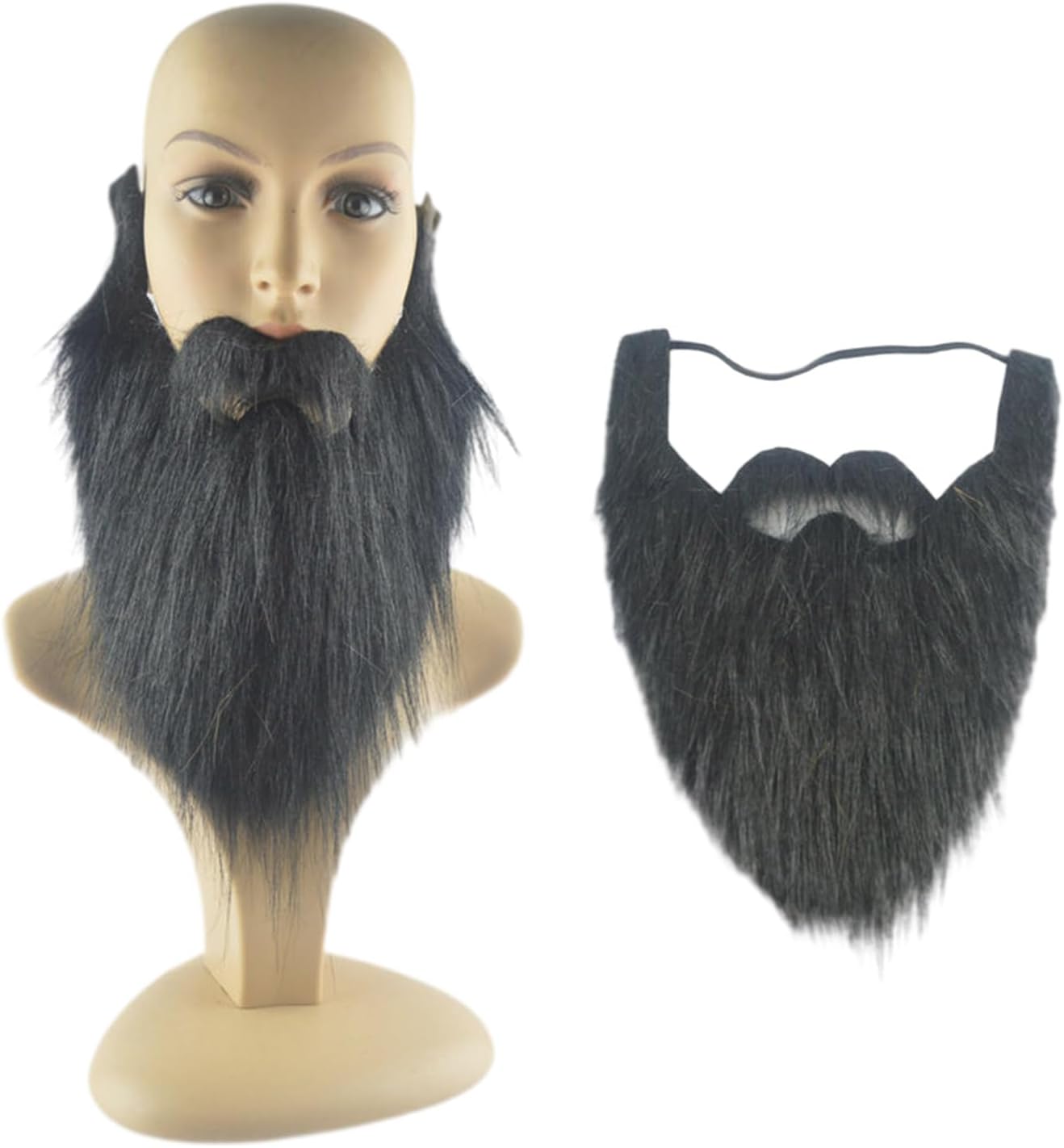 BOGEEL Halloween Fake Beard with Adjustable Elastic Rope and Cloth