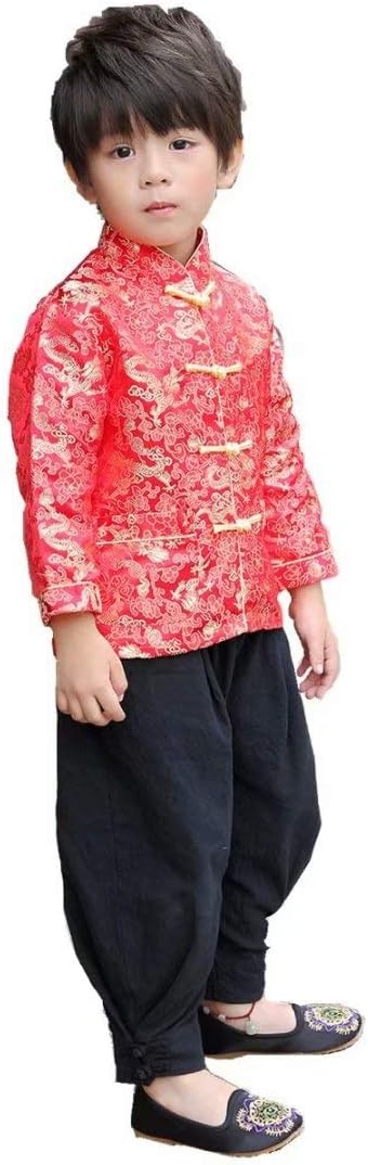 Little Boys Dragon Tang Coat Long Sleeve Boy Jacket