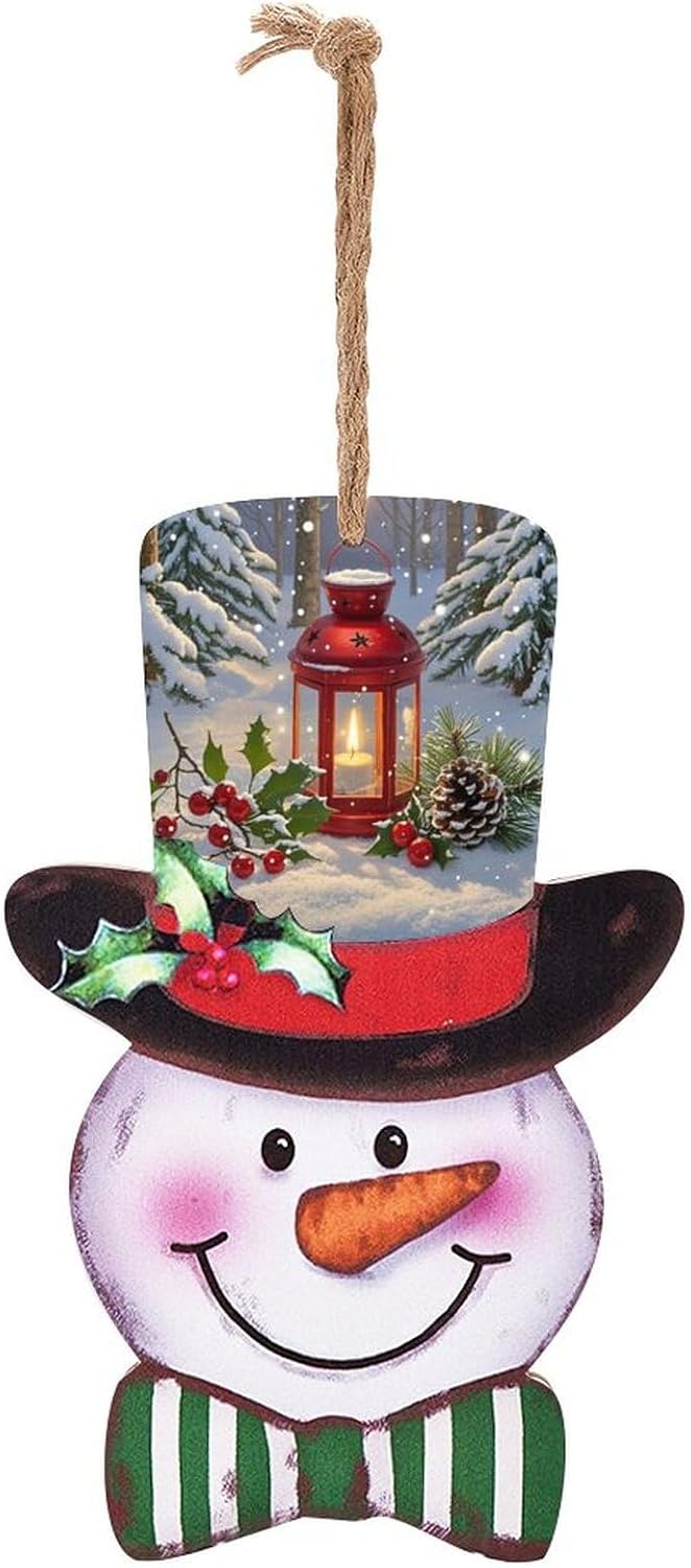 Snowman Wooden Christmas Sign Holiday Decor
