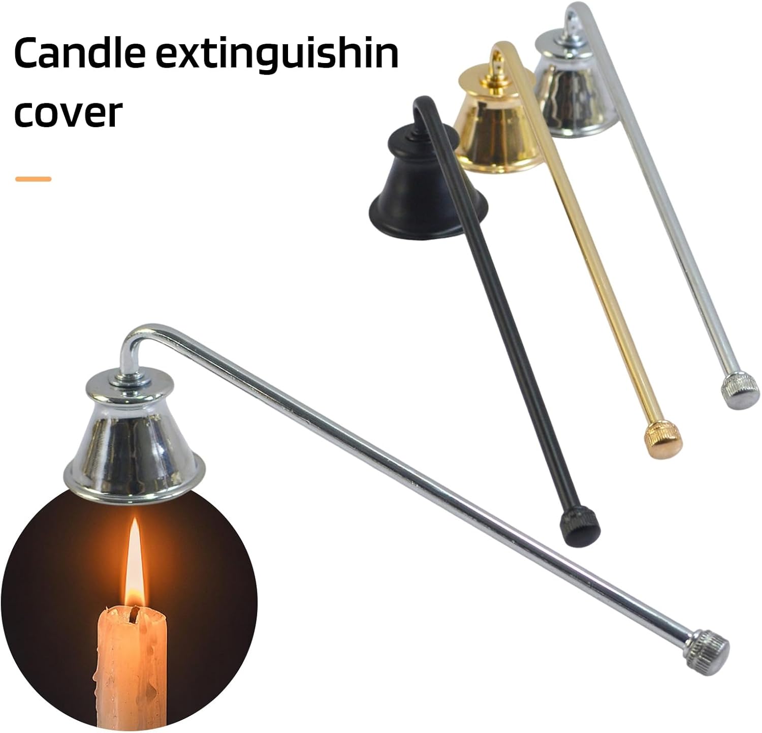 Tainrunse Candle Snuffer Stainless Steel Trumpet Shape Extinguisher