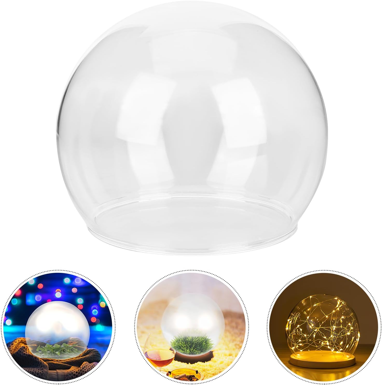 ArtBetter 2 Pack Glass Dome Cloche for Preserved Flowers