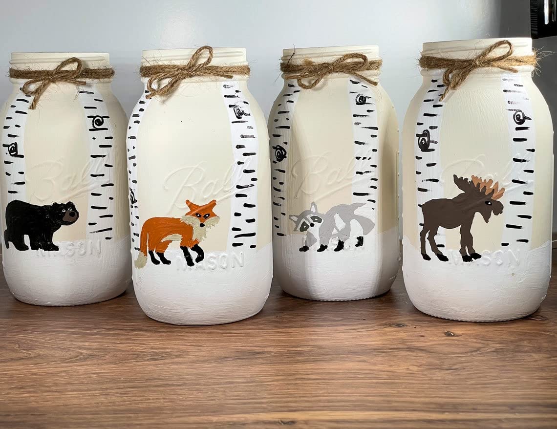 Redwood Home Woodland Animal Decorative Jars Set of 4