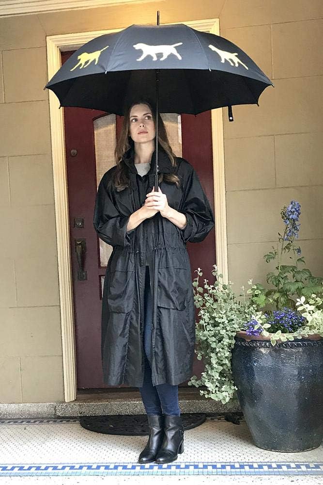 Premium Labrador Retriever Rain Umbrella - Yellow on Black