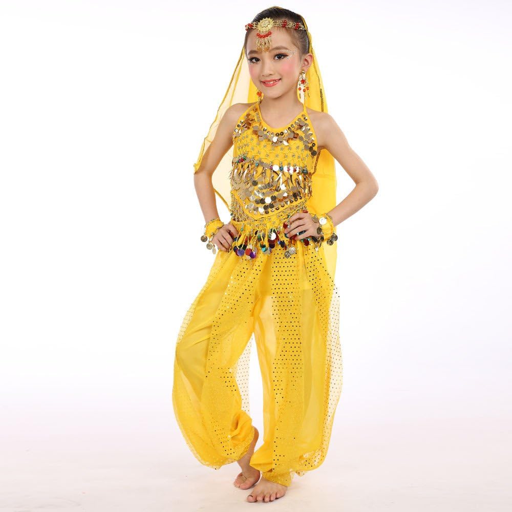 Girls Dance Outfit Handmade Chiffon Top and Pants Halloween Costume