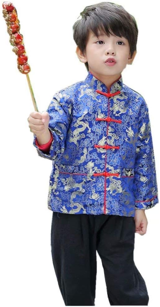 Little Boys Dragon Tang Coat Long Sleeve Costume Jacket 1