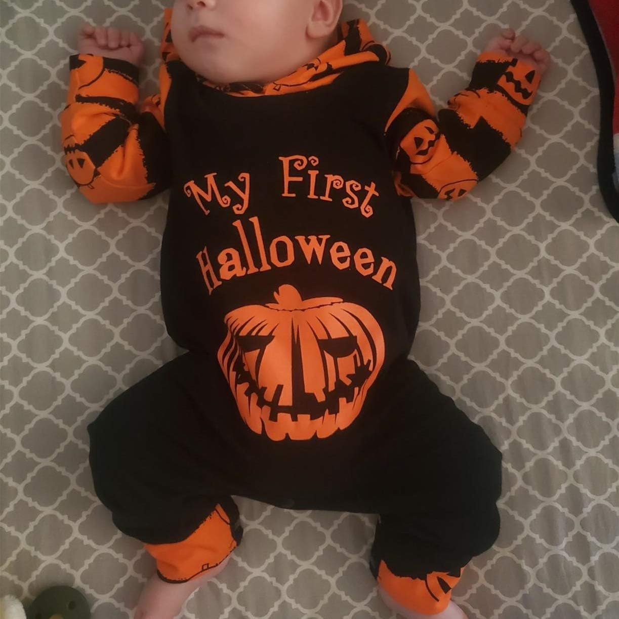 Aalizzwell Baby Halloween Hooded Romper for Toddler Boys Girls