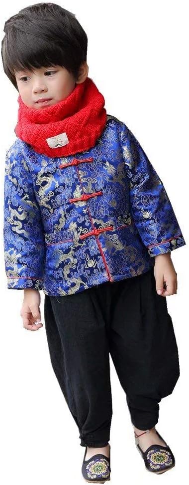 Little Boys Dragon Tang Coat Long Sleeve Costume Jacket 1