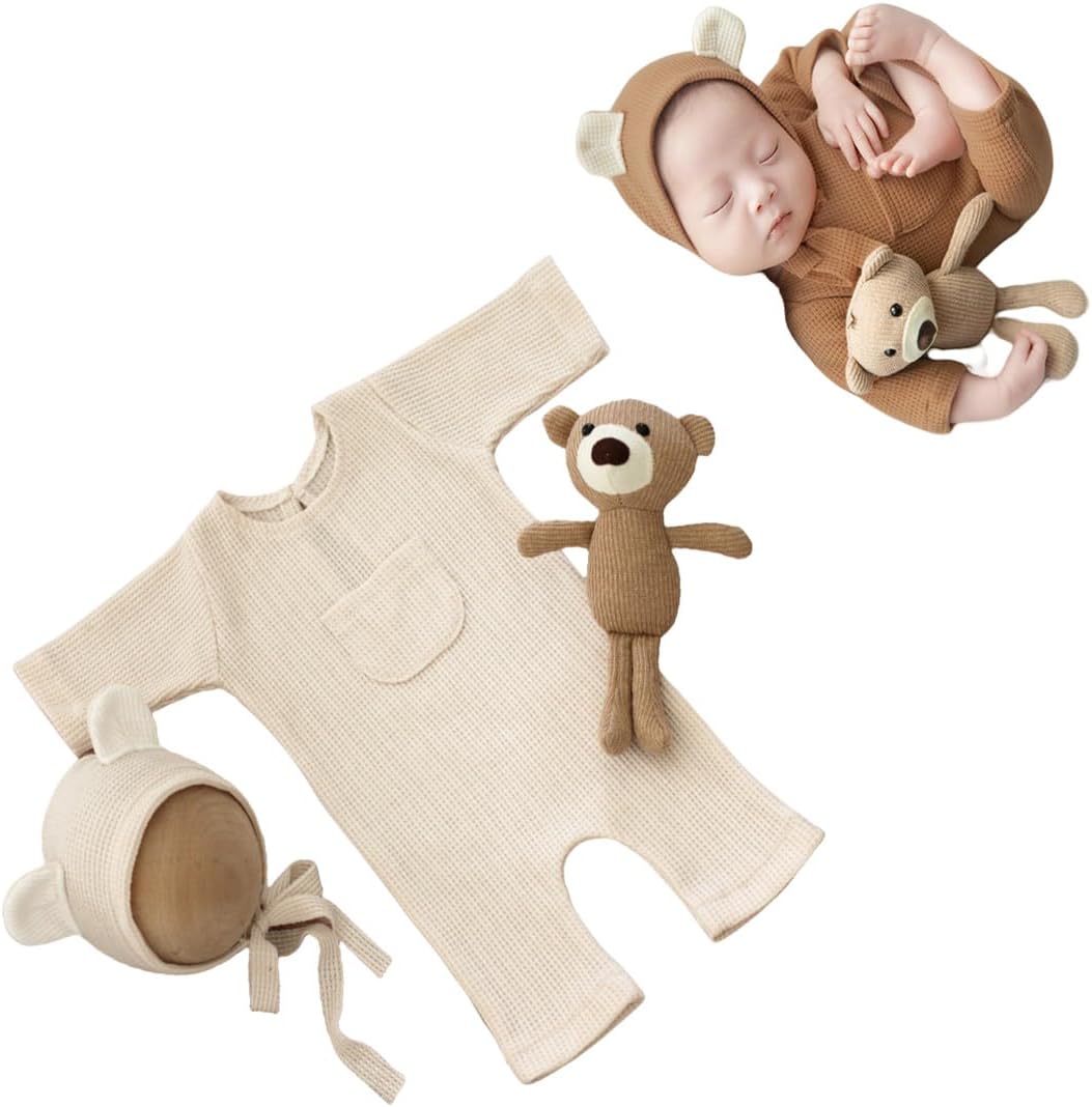 Vomdrok Newborn Boy Bear Costume Set