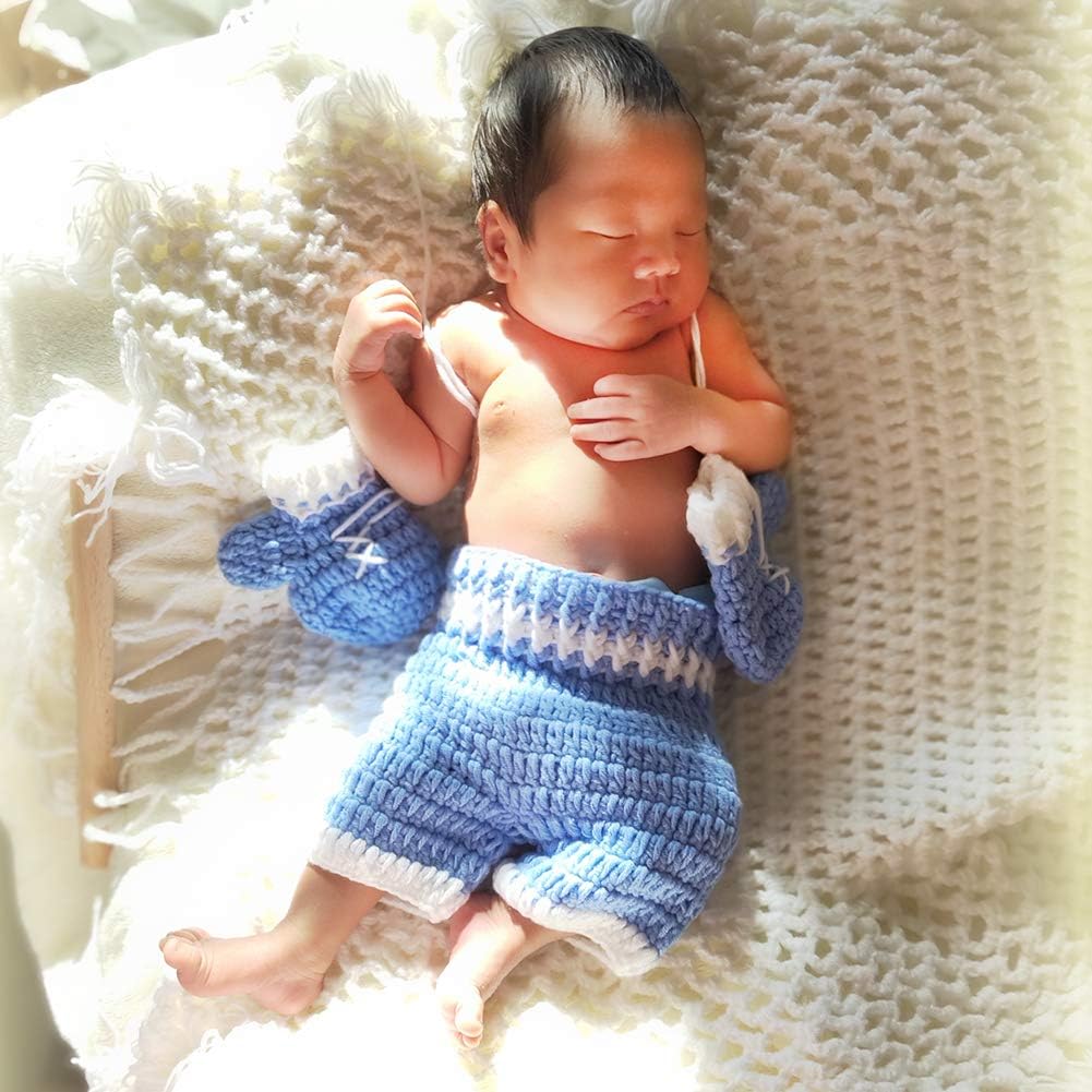 CUTEBBPHOTO Newborn Baby Boy Girl Crochet Costume Set
