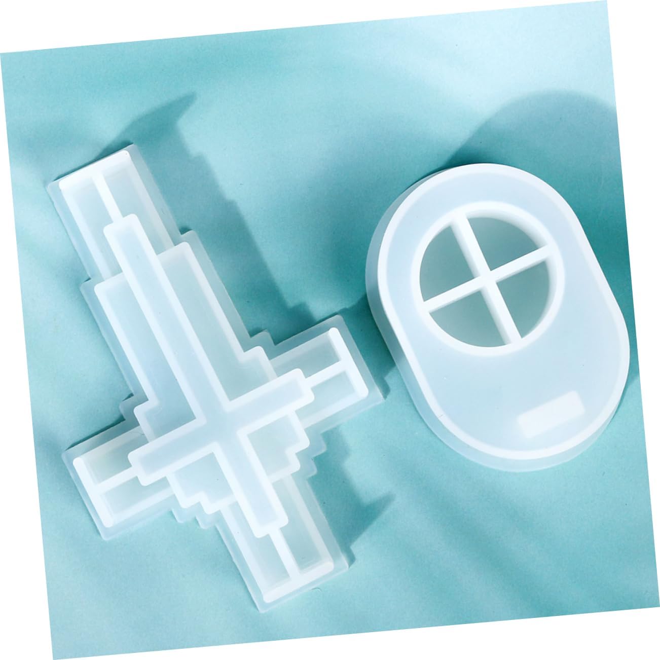 Housoutil 1Set Cross Shape Silicone Candle Stick Holder for Candle Making