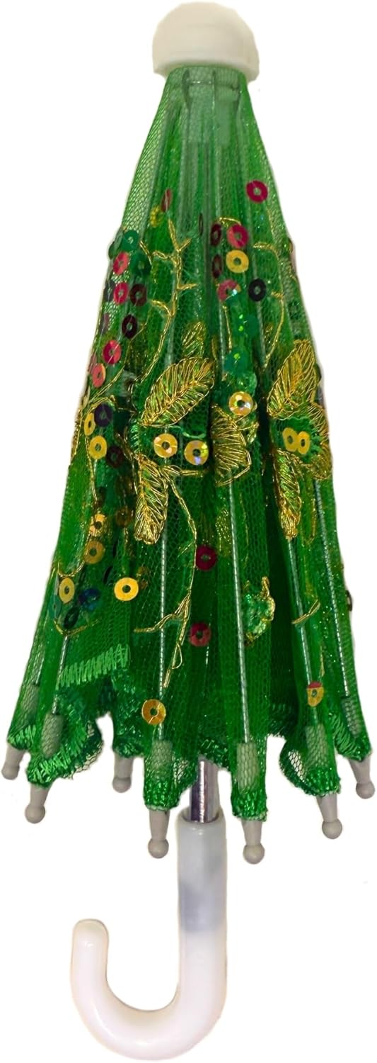 THY COLLECTIBLES 6 Mini Lace Parasols with Sequins