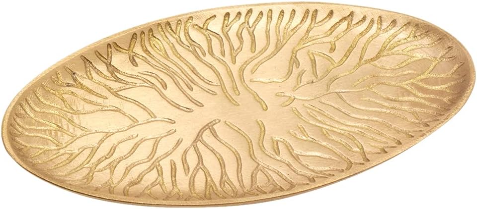 NKlaus Brass Gold Matte Candle Plate 18x9 cm