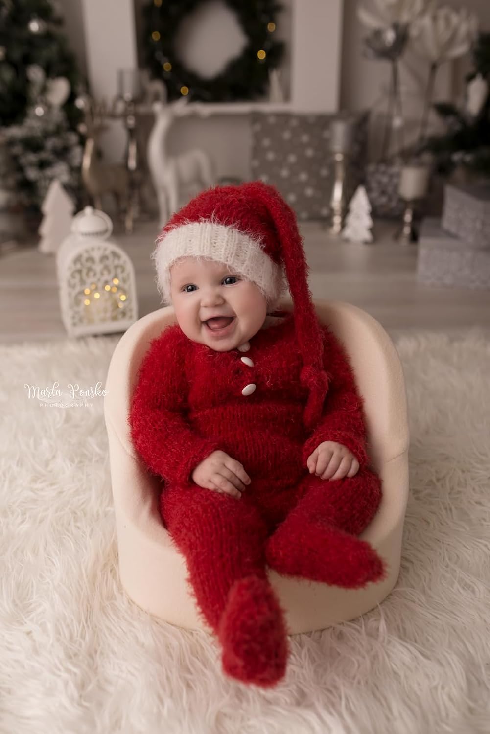 Handmade Santa Clouse Baby Outfit 2 Piece Set