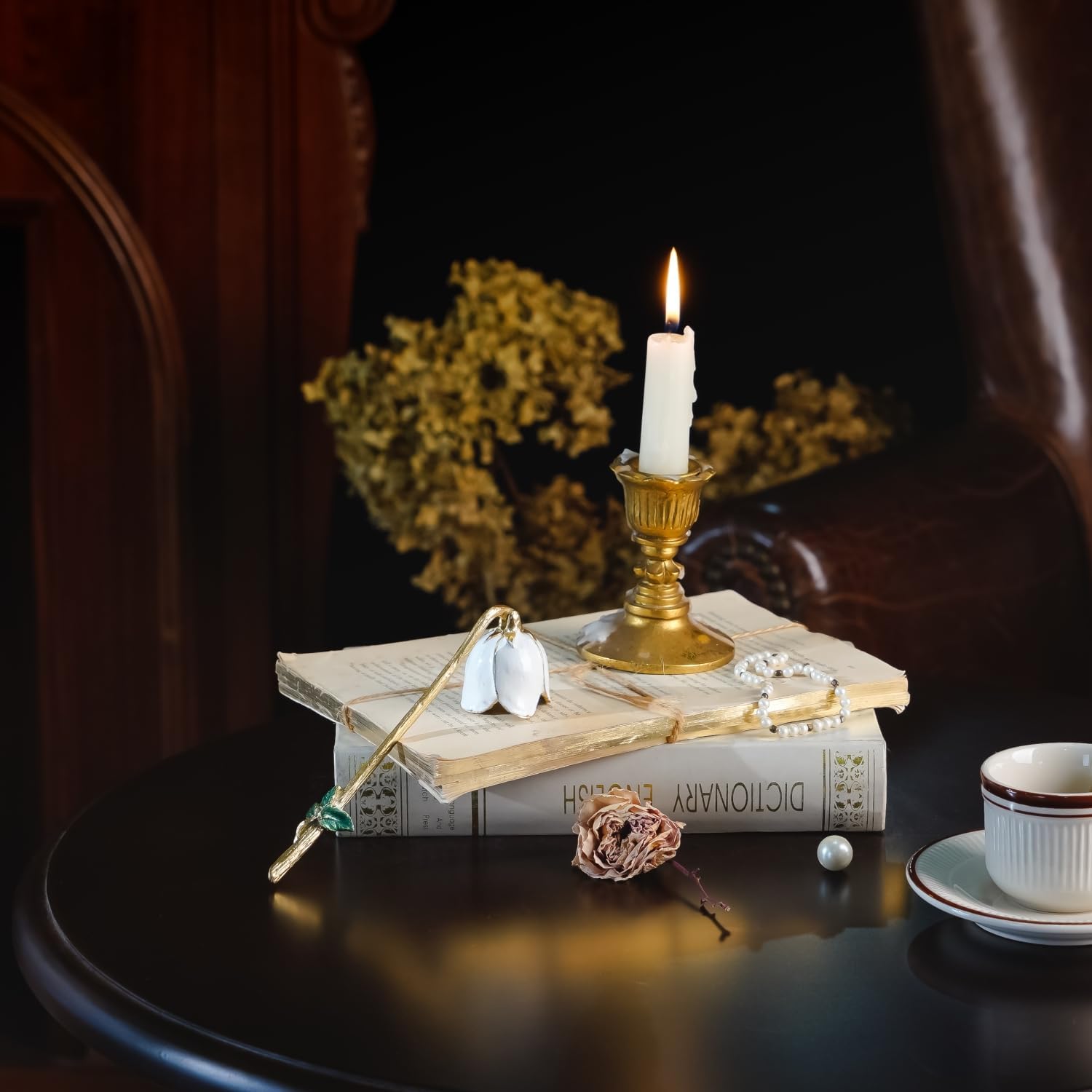 NIKKY HOME Candle Snuffer with Flower Design