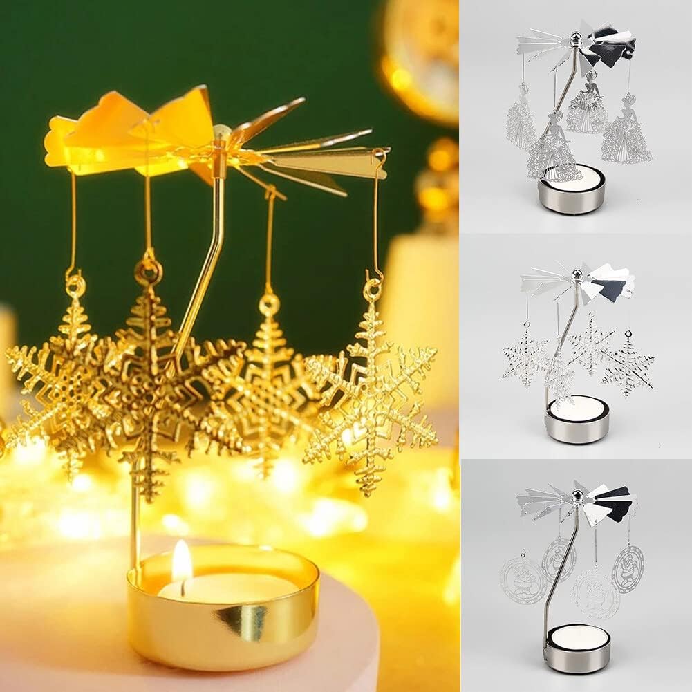 Eforcase Spinning Tea Light Holder for Romantic Decor