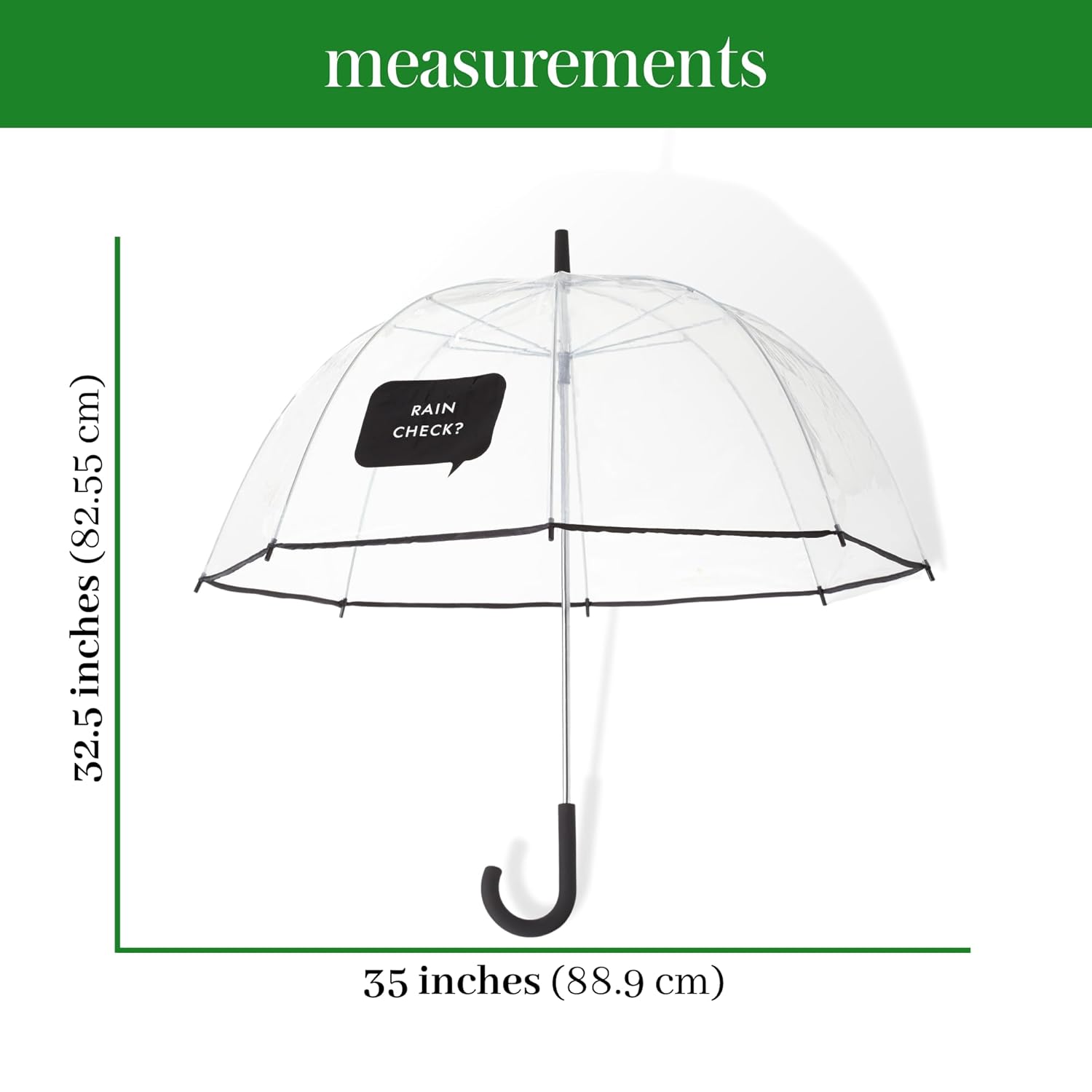 Kate Spade New York Clear Umbrella with Rain Check Saying