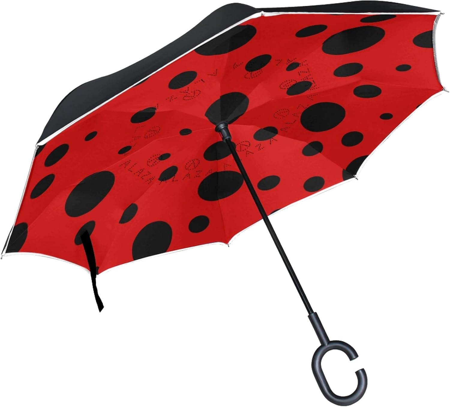 MRMIAN ALAZA Lack Ladybug Polka Dot Red Umbrella 1